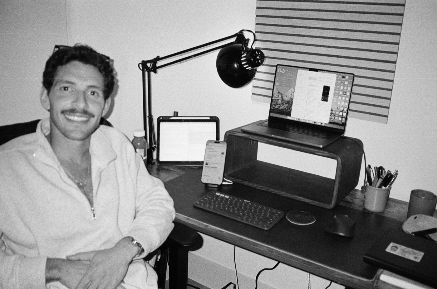 Dov Cohen at his desk, where Builders Digest gets written